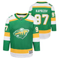 Youth Kirill Kaprizov Minnesota Wild Green Alternate Premier Jersey product image 1, provided for visual reference and