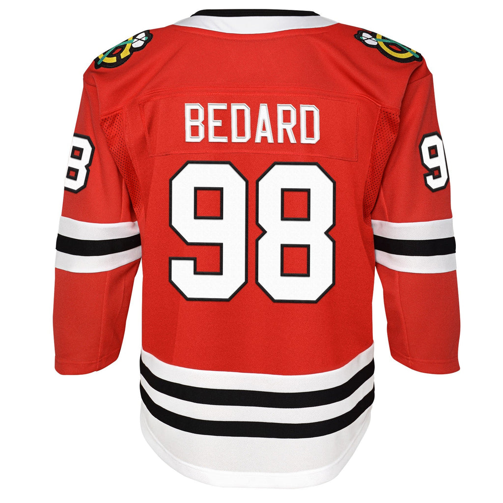 Youth Connor Bedard Chicago Blackhawks Red Home NHL Premier Jersey product image 3, provided for visual reference and