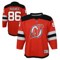 Youth New Jersey Devils Jack Hughes Red Home Premier Player Jersey product image 1, provided for visual reference and