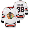 Youth Connor Bedard Chicago Blackhawks White Road NHL Premier Jersey product image 1, provided for visual reference and