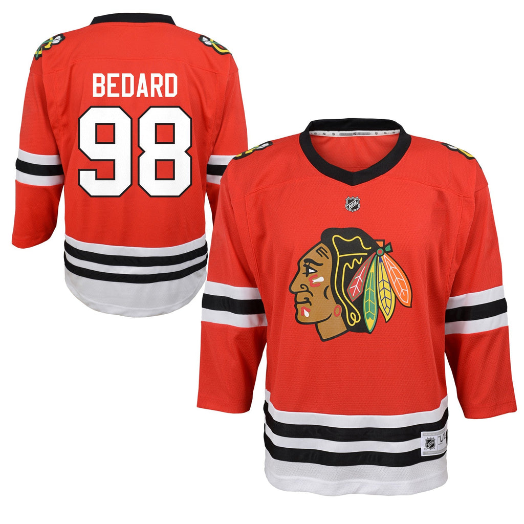 Preschool Connor Bedard Chicago Blackhawks Red Home Replica Jersey (Child Size 5/6) product image 1, provided for visual
