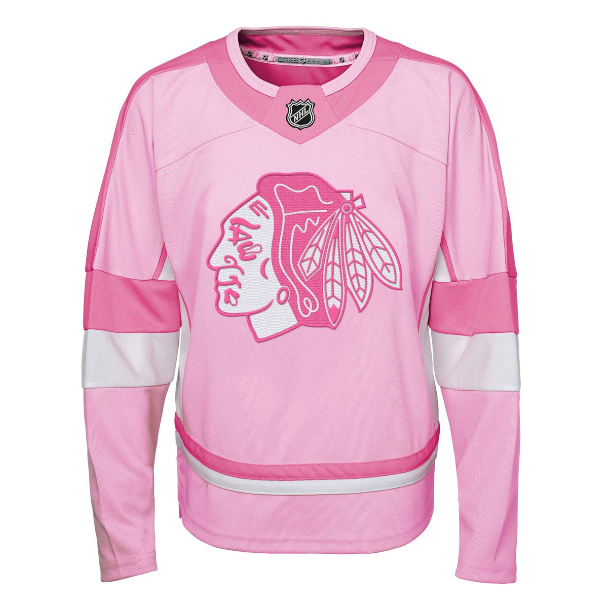 Child Connor Bedard Chicago Blackhawks Girls Pink Fashion Child Jersey product image 2, provided for visual reference and