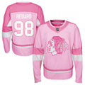 Youth Connor Bedard Chicago Blackhawks Girls Pink Fashion Jersey product image 1, provided for visual reference and product