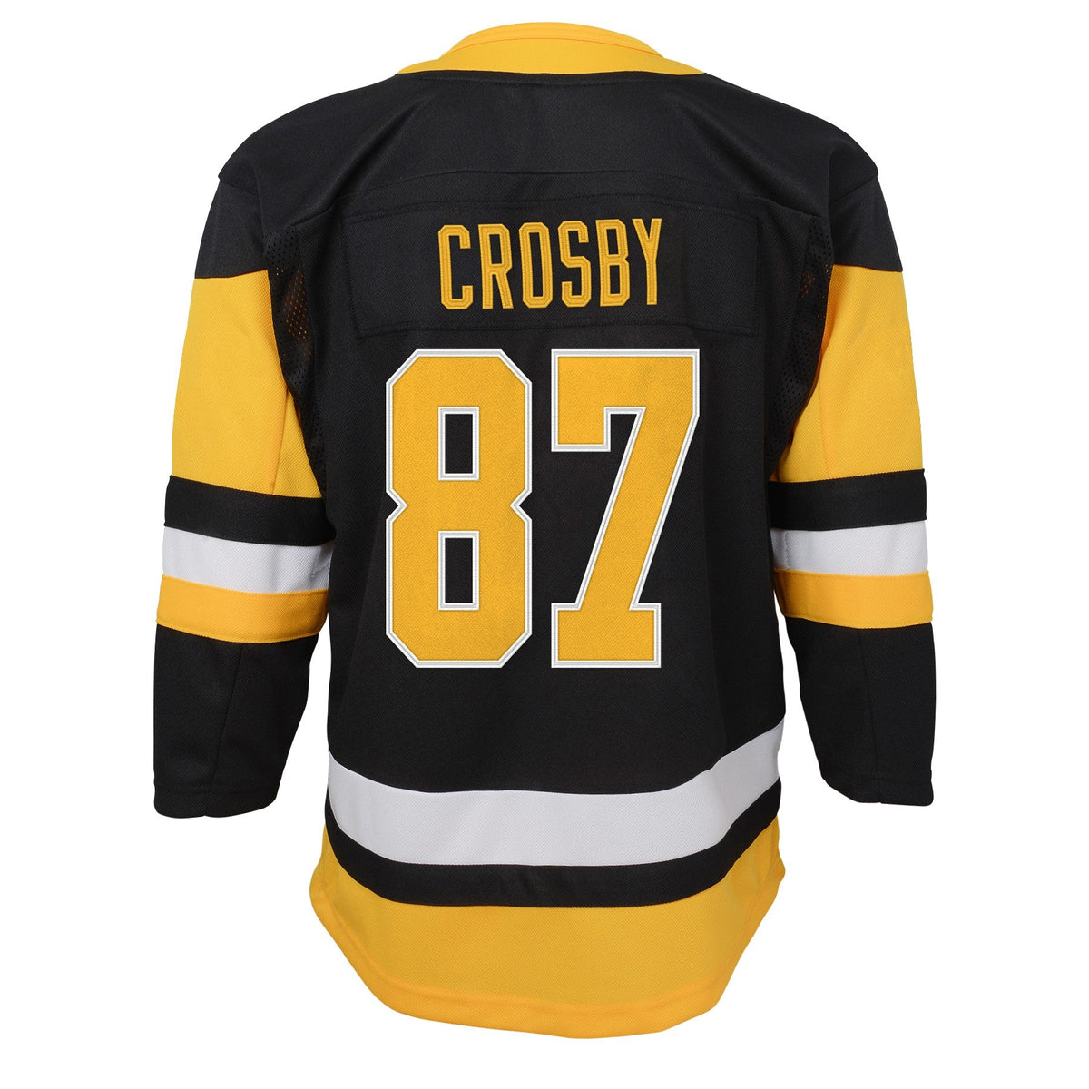 Youth Sidney Crosby Pittsburgh Penguins Black Home Premier Jersey product image 3, provided for visual reference and product