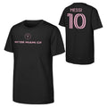 Child Lionel Messi Inter Miami Black Name & Number T-Shirt product image 1, provided for visual reference and product detail