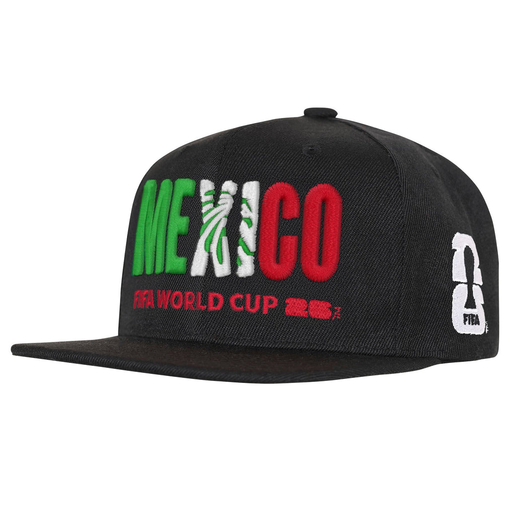Team Mexico 2026 FIFA World Cup Black Snapback Adjustable Hat product image 1, provided for visual reference and product