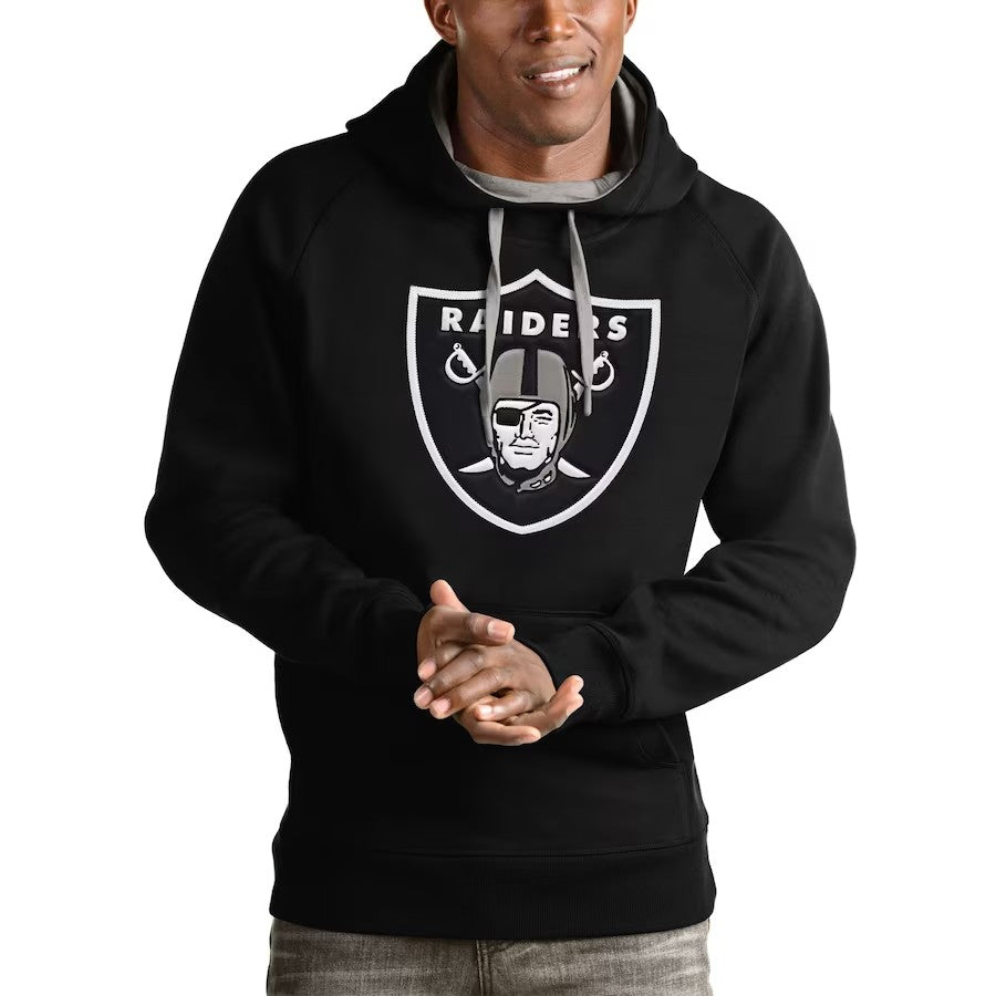 Las Vegas Raiders Antigua Victory Pullover Hoodie Black product image 1
