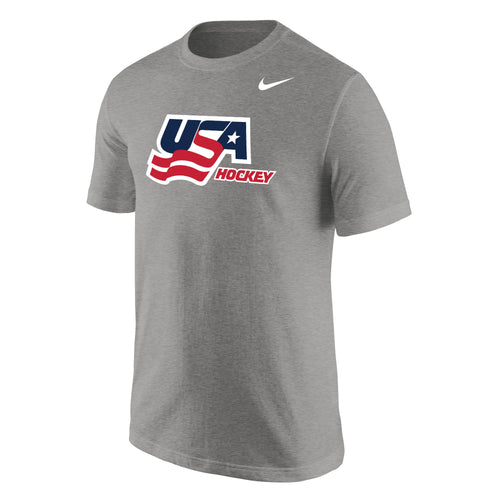 2026 USA Hockey Nike Core Steel Gray Short-Sleeve T-Shirt for Men product image 1, provided for visual reference and product