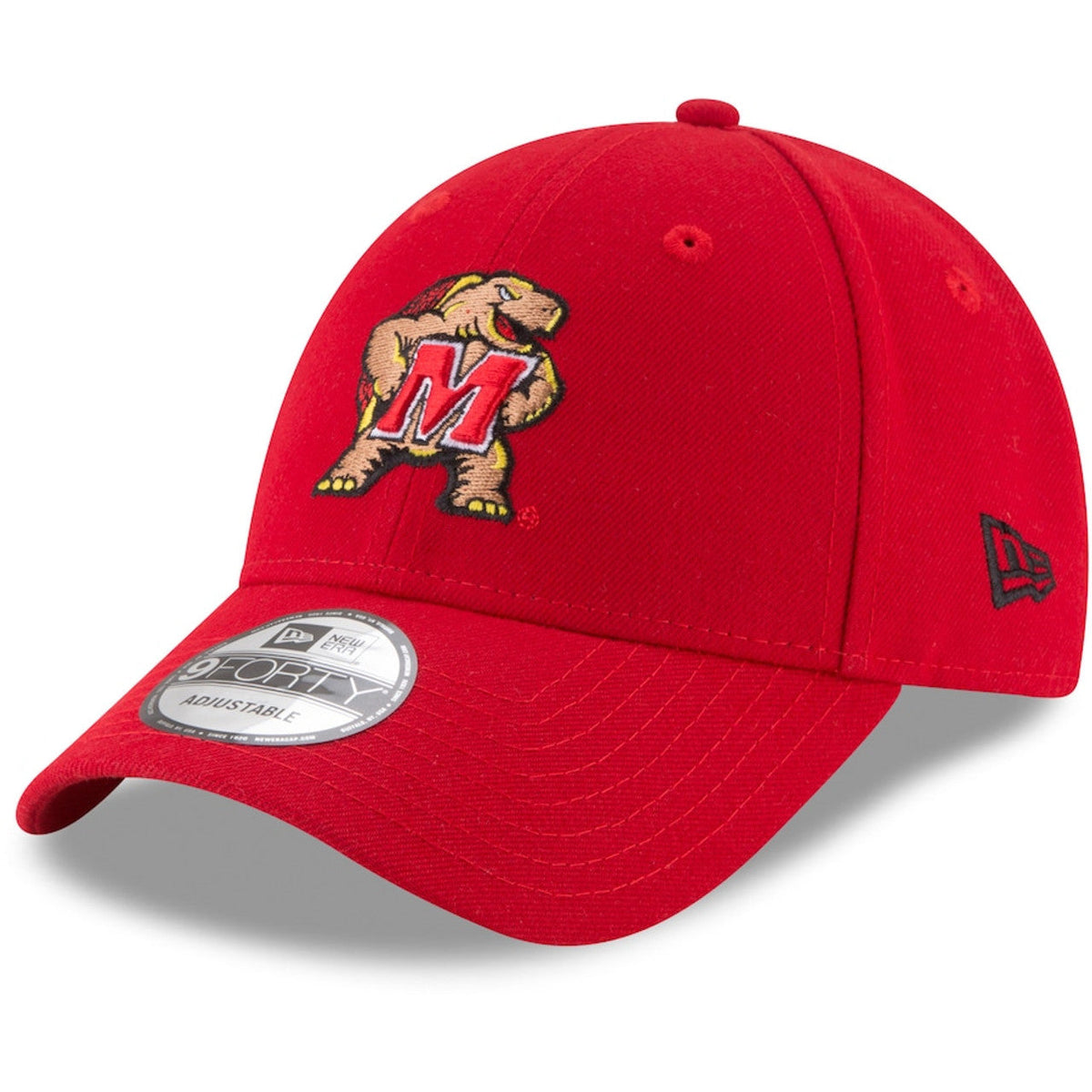 Maryland Terrapins Red NCAA New Era The League 9Forty Adjustable Hat product image 1, provided for visual reference and