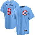 Matt Shaw #6 Chicago Cubs Nike Light Blue 2nd Alternate Replica Jersey for Men product image 1, provided for visual
