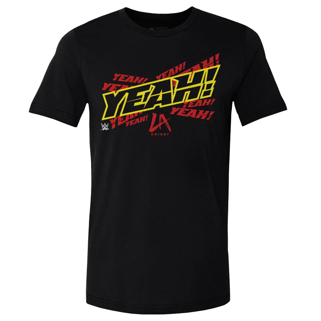 WWE LA Knight YEAH Black T-Shirt for Men product image 1, provided for visual reference and product detail review