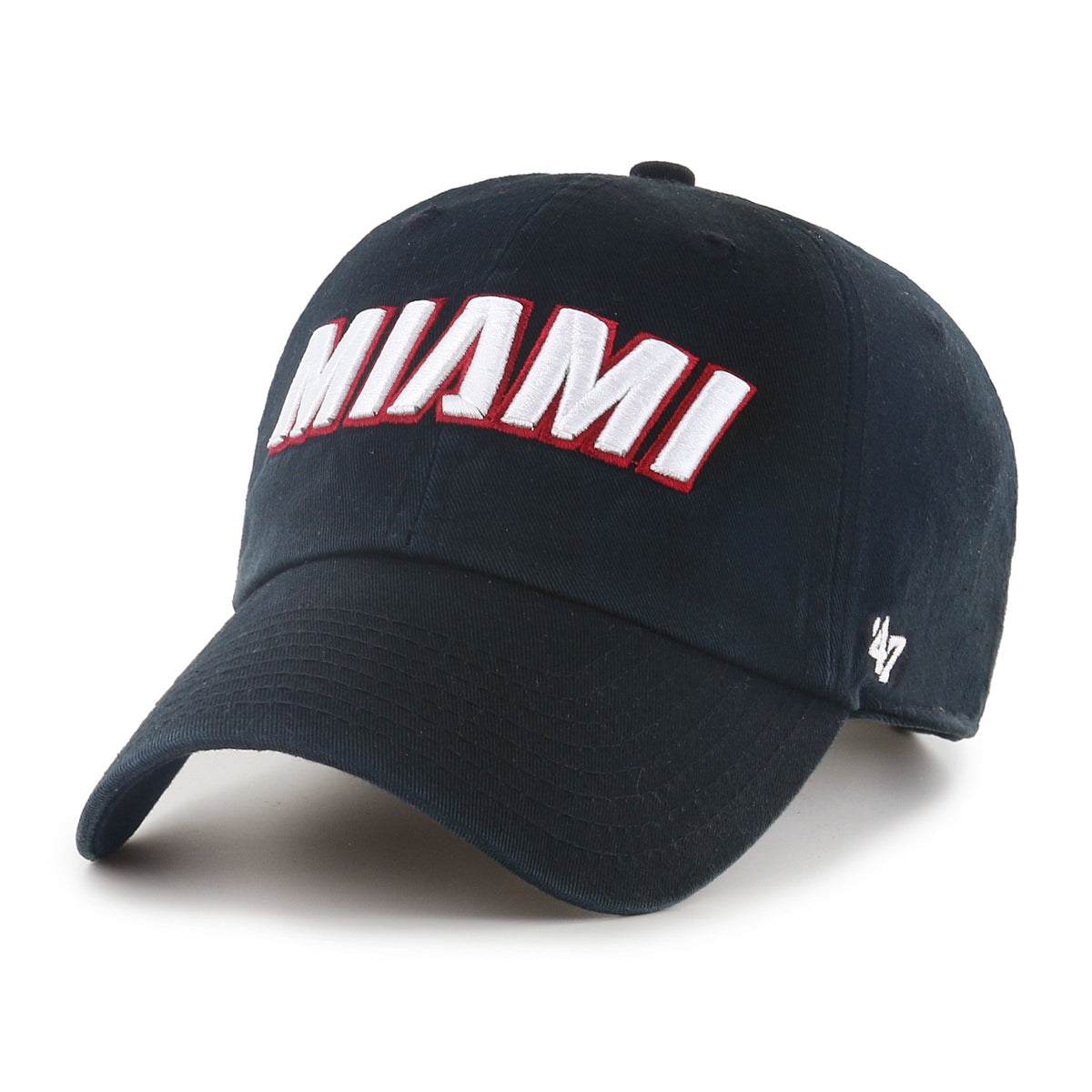 Miami Heat 47 Brand Black Wordmark Clean Up Adjustable Dad product image 1