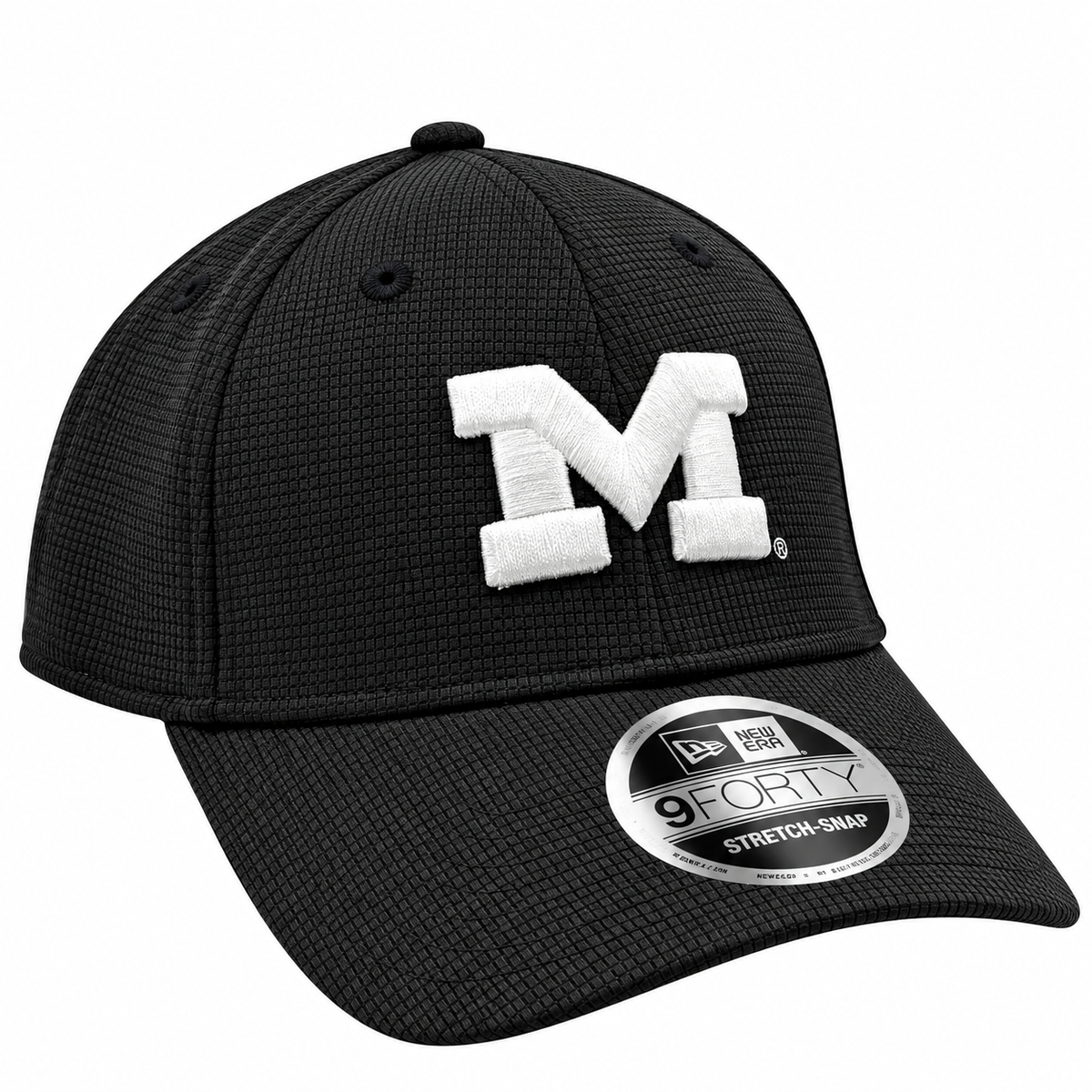 Michigan Wolverines New Era Black Pivot 9FORTY Adjustable Hat product image 3, provided for visual reference and product
