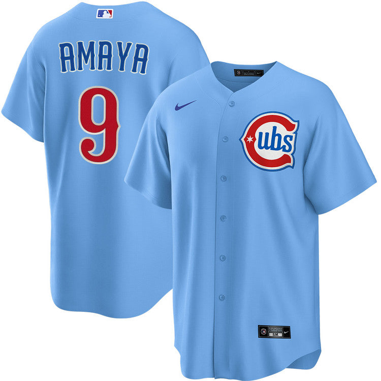 Miguel Amaya #9 Chicago Cubs Nike Light Blue 2nd Alternate Replica Jersey for Men product image 1, provided for visual