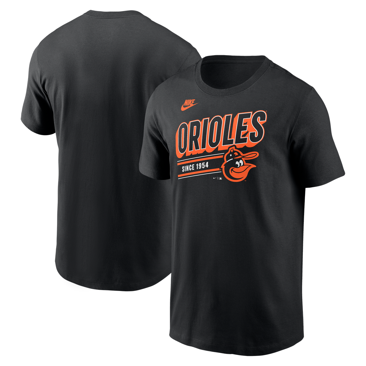 Baltimore Orioles Nike Black Cooperstown Retro T-Shirt for Men product image 1, provided for visual reference and product