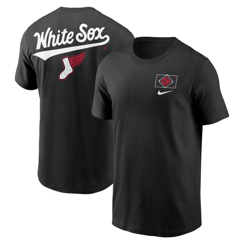 Nike Men Chicago White Sox 2025 City Connect Black 2-Hit T-Shirt product image 1, provided for visual reference and product