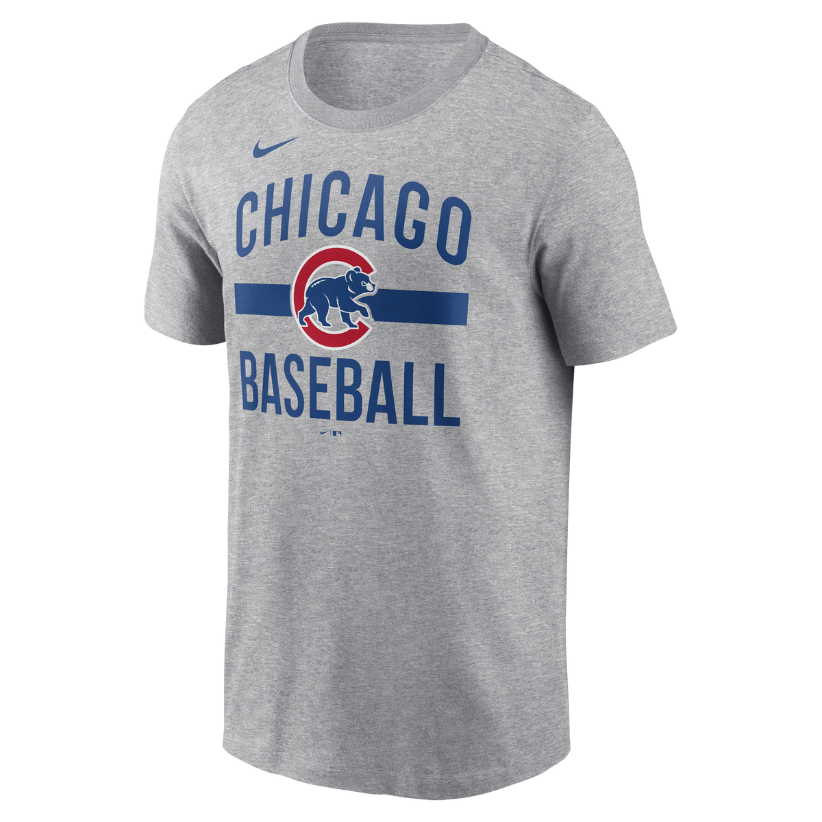 Chicago Cubs Nike Heather Gray Arched T-Shirt for Men product image 2, provided for visual reference and product detail