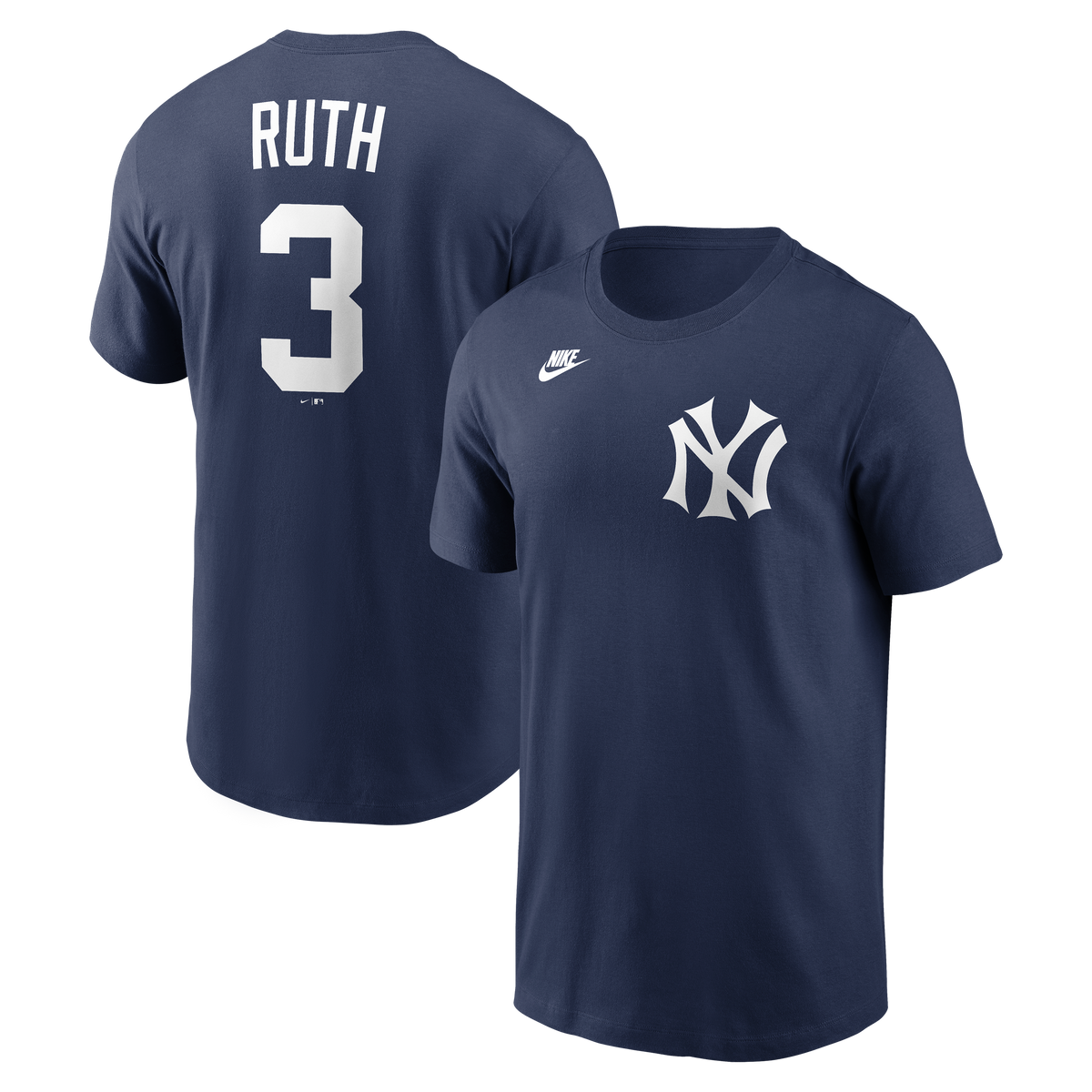 Babe Ruth New York Yankees Nike Navy Name & Number T-Shirt for Men product image 1, provided for visual reference and