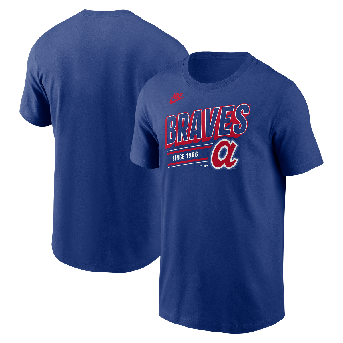Atlanta Braves Nike Royal Blue Cooperstown Retro T-Shirt for Men product image 1, provided for visual reference and product