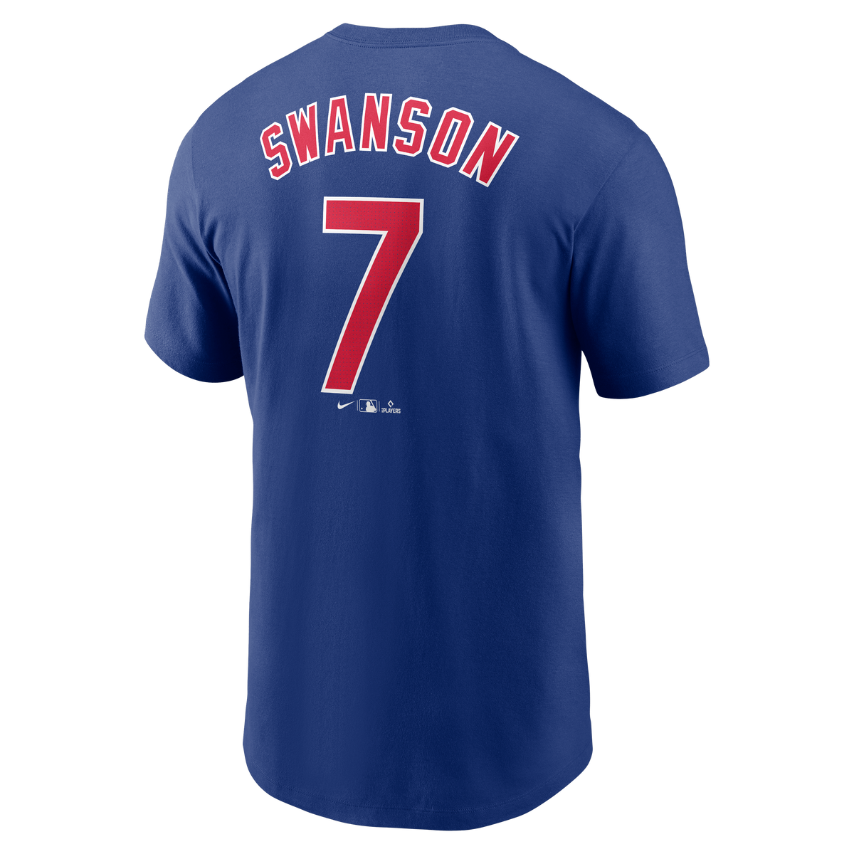 Dansby Swanson Chicago Cubs Nike Royal Blue Name and Number T-Shirt for Men product image 3, provided for visual reference