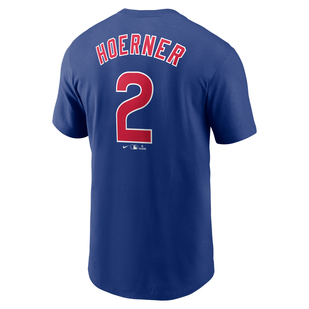 Nico Hoerner Chicago Cubs Nike Royal Blue Name and Number T-Shirt for Men product image 3, provided for visual reference and