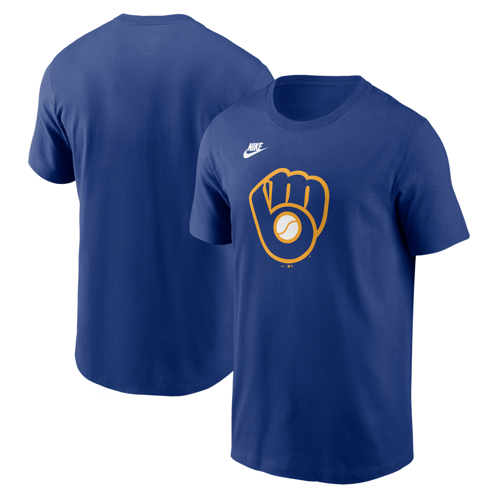 Milwaukee Brewers Nike Royal Blue Cooperstown Team Logo T-Shirt for Men product image 1, provided for visual reference and