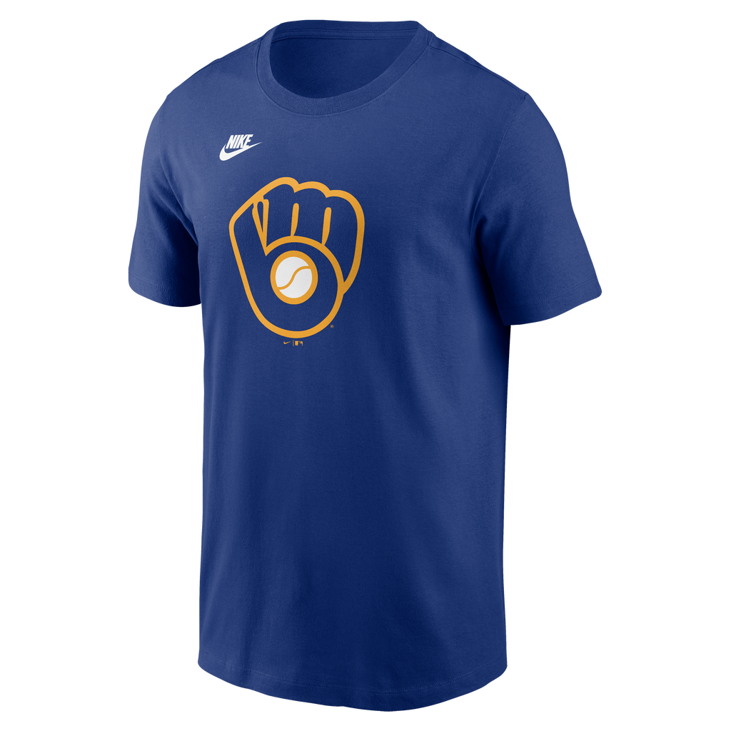 Milwaukee Brewers Nike Royal Blue Cooperstown Team Logo T-Shirt for Men product image 2, provided for visual reference and
