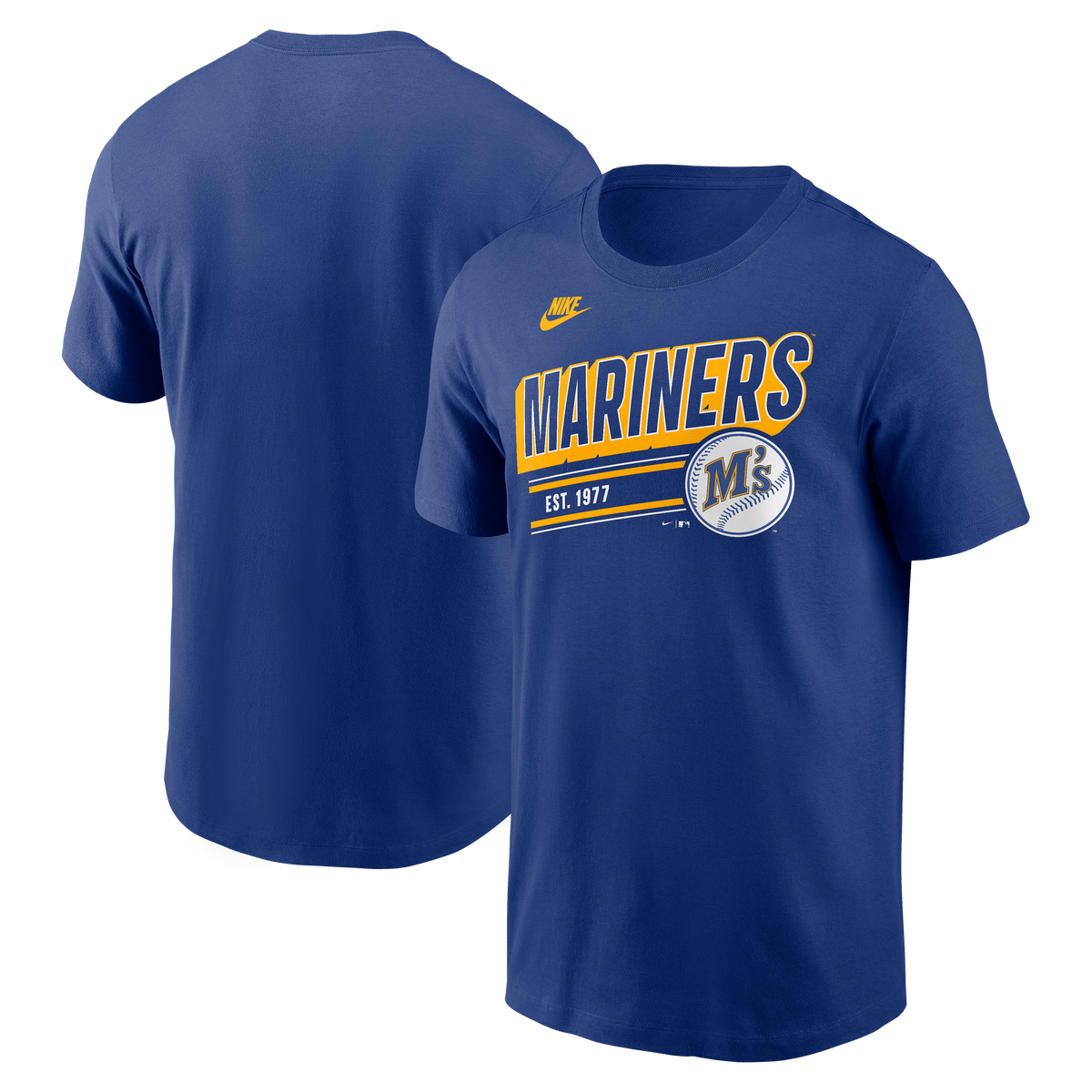Seattle Mariners Nike Royal Blue Retro T-Shirt for Men product image 1, provided for visual reference and product detail