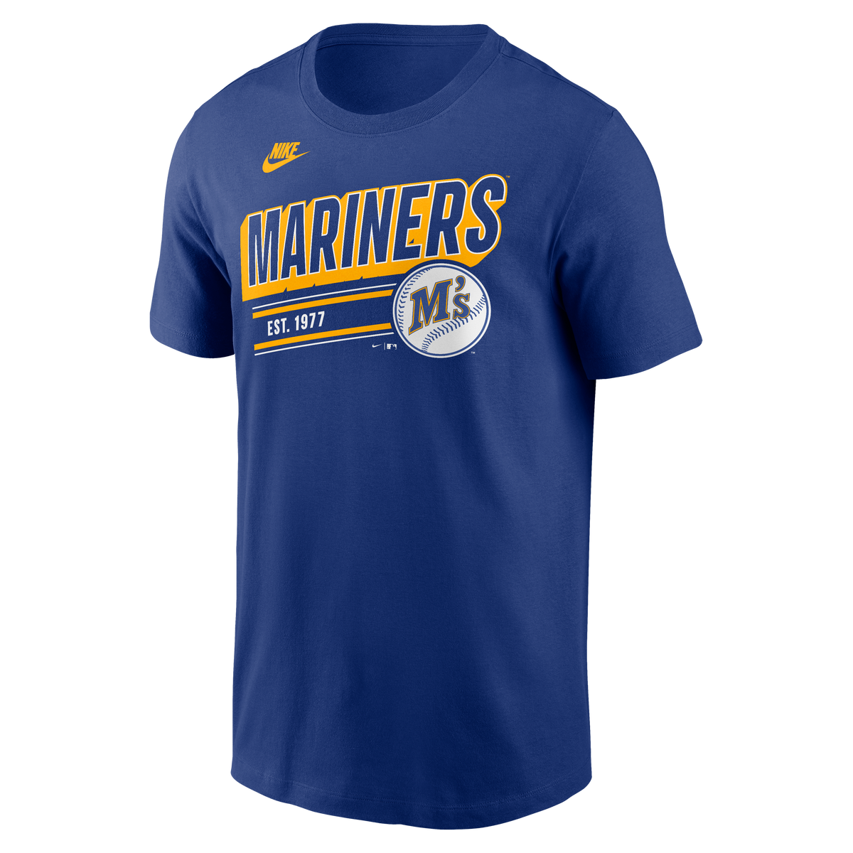 Seattle Mariners Nike Royal Blue Retro T-Shirt for Men product image 2, provided for visual reference and product detail