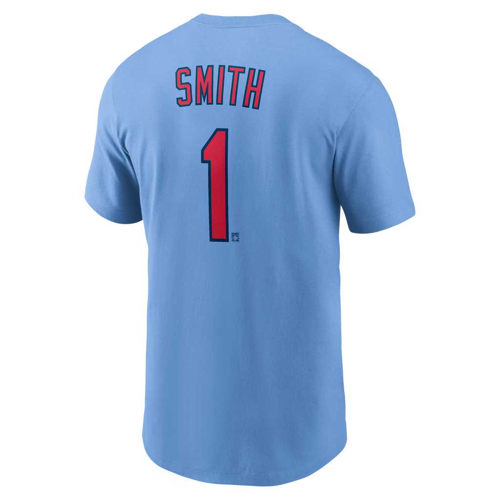 Ozzie Smith St. Louis Cardinals Nike Valor Blue Name & Number T-Shirt for Men product image 3, provided for visual reference