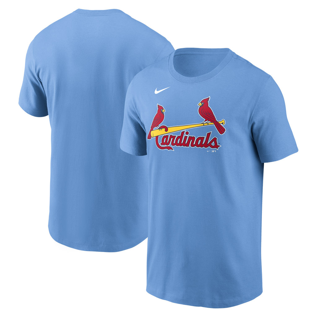 St. Louis Cardinals Nike Valor Blue Wordmark T-Shirt for Men product image 1, provided for visual reference and product