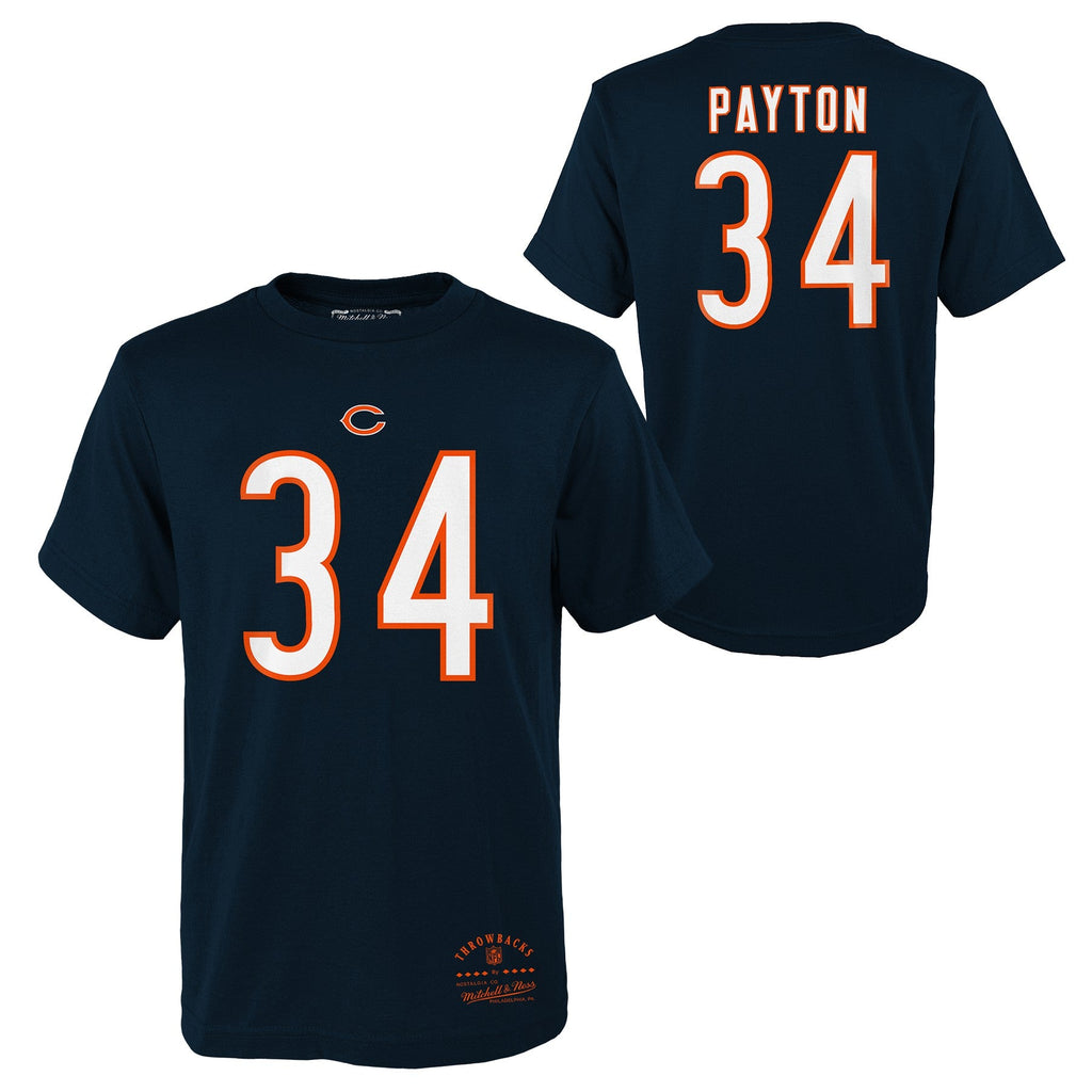 Youth Walter Payton Chicago Bears Navy Mitchell & Ness Retro Player Name And Number T-Shirt product image 1, provided for