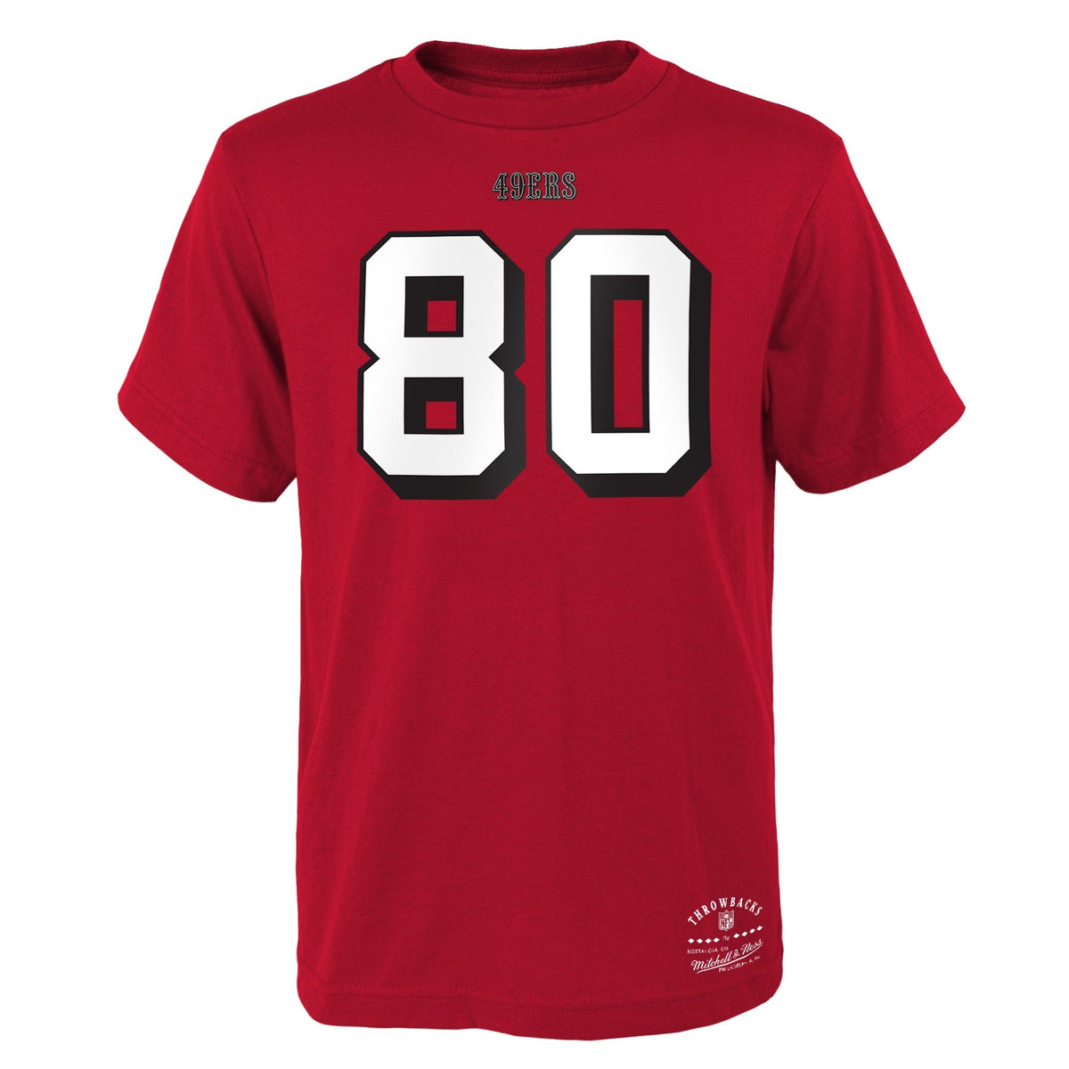 Youth Jerry Rice San Francisco 49ers Red Mitchell & Ness Retro Player Name And Number T-Shirt product image 2, provided for