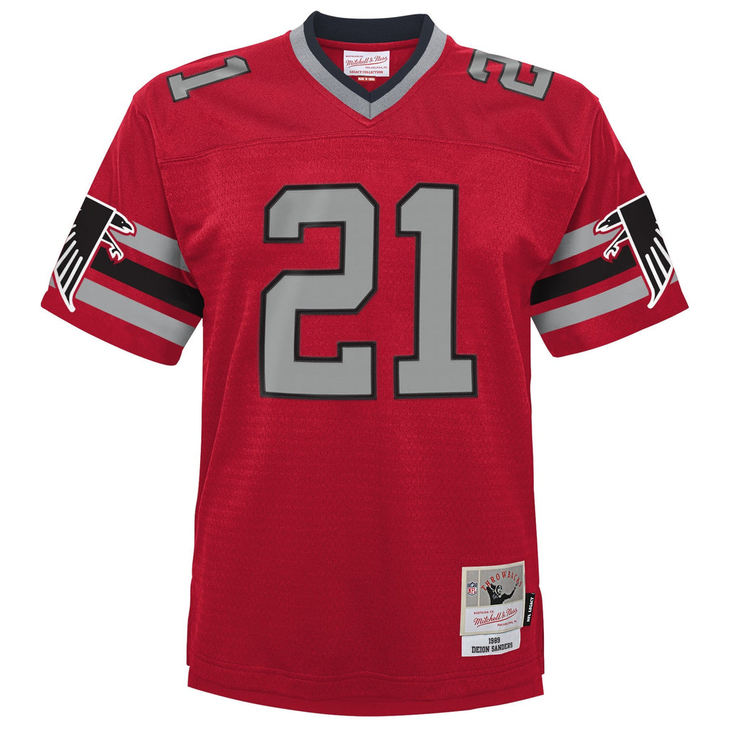 Youth Atlanta Falcons Deion Sanders Mitchell & Ness Red 1989 Retired Player Vintage Replica Jersey product image 2, provided