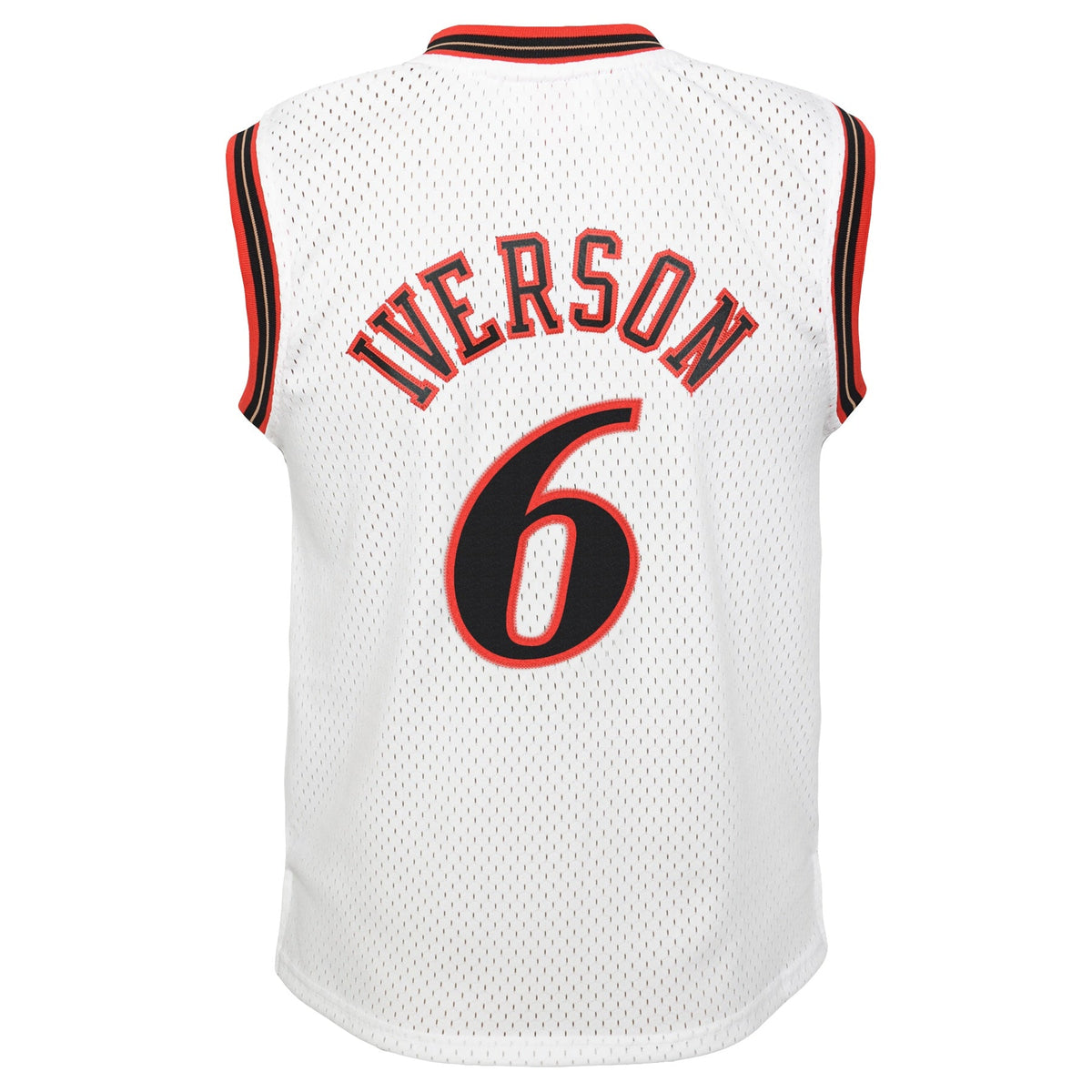 Youth Philadelphia 76ers Allen Iverson Mitchell & Ness White 2002 Hardwood Classics Swingman Jersey product image 3,