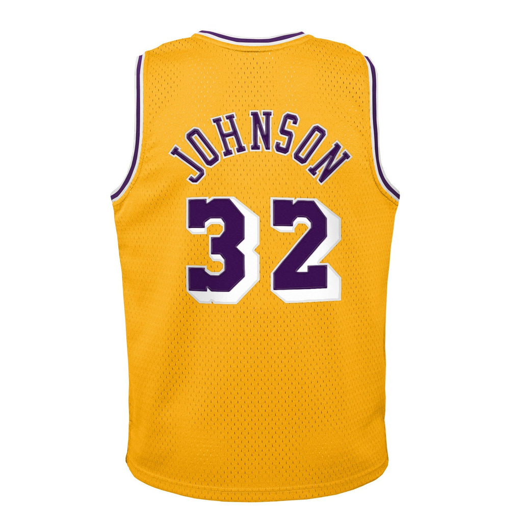 Youth Los Angeles Lakers Magic Johnson Mitchell & Ness Gold 1984-85 Hardwood Classics Swingman Jersey product image 3,