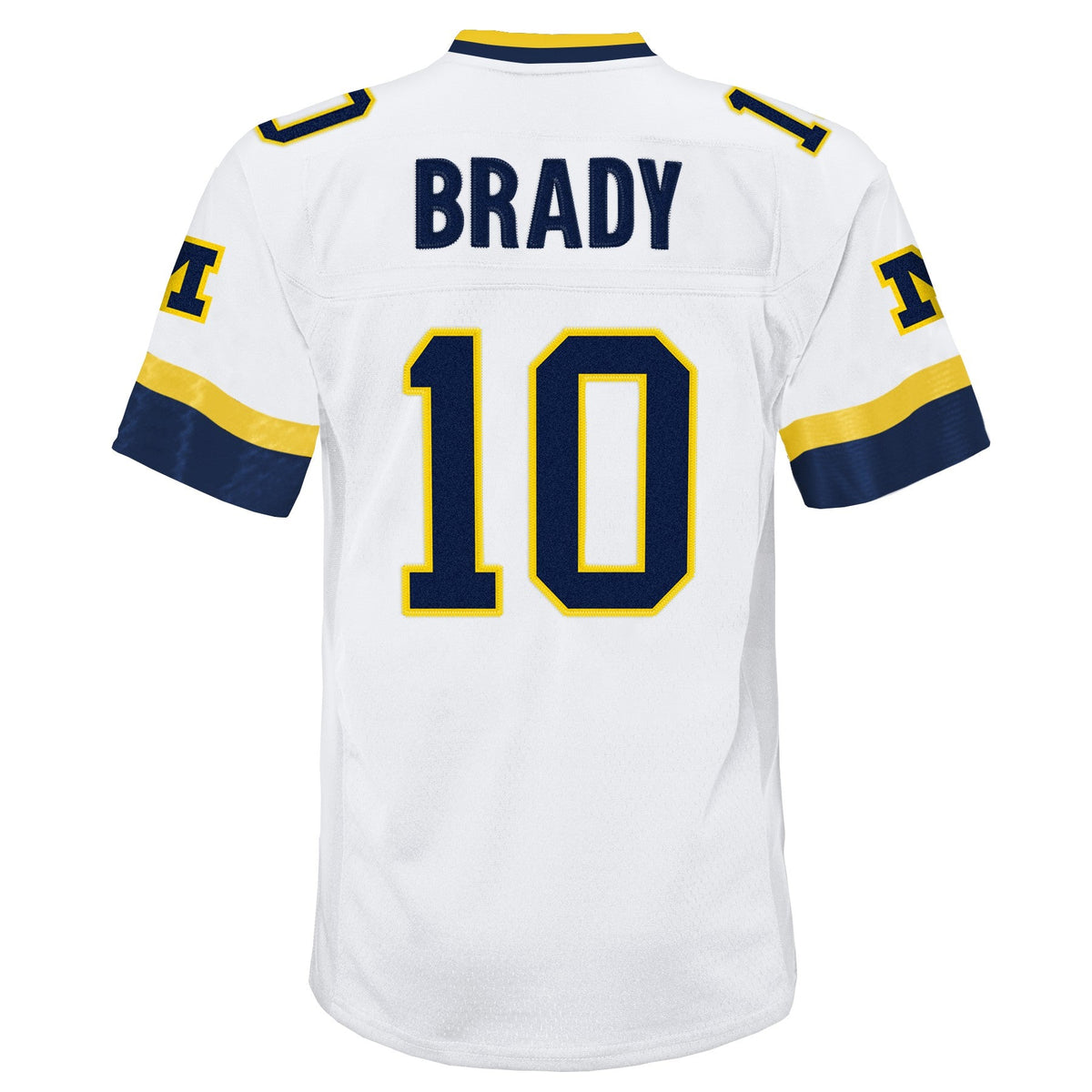 Youth Tom Brady #10 Michigan Wolverines 1999 White Mitchell & Ness Legacy NCAA Jersey product image 3, provided for visual