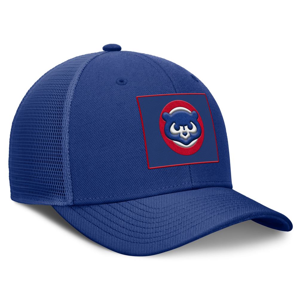 Chicago Cubs Nike Rise Royal Blue Dri-Fit Adjustable Snapback Trucker Hat product image 3, provided for visual reference and