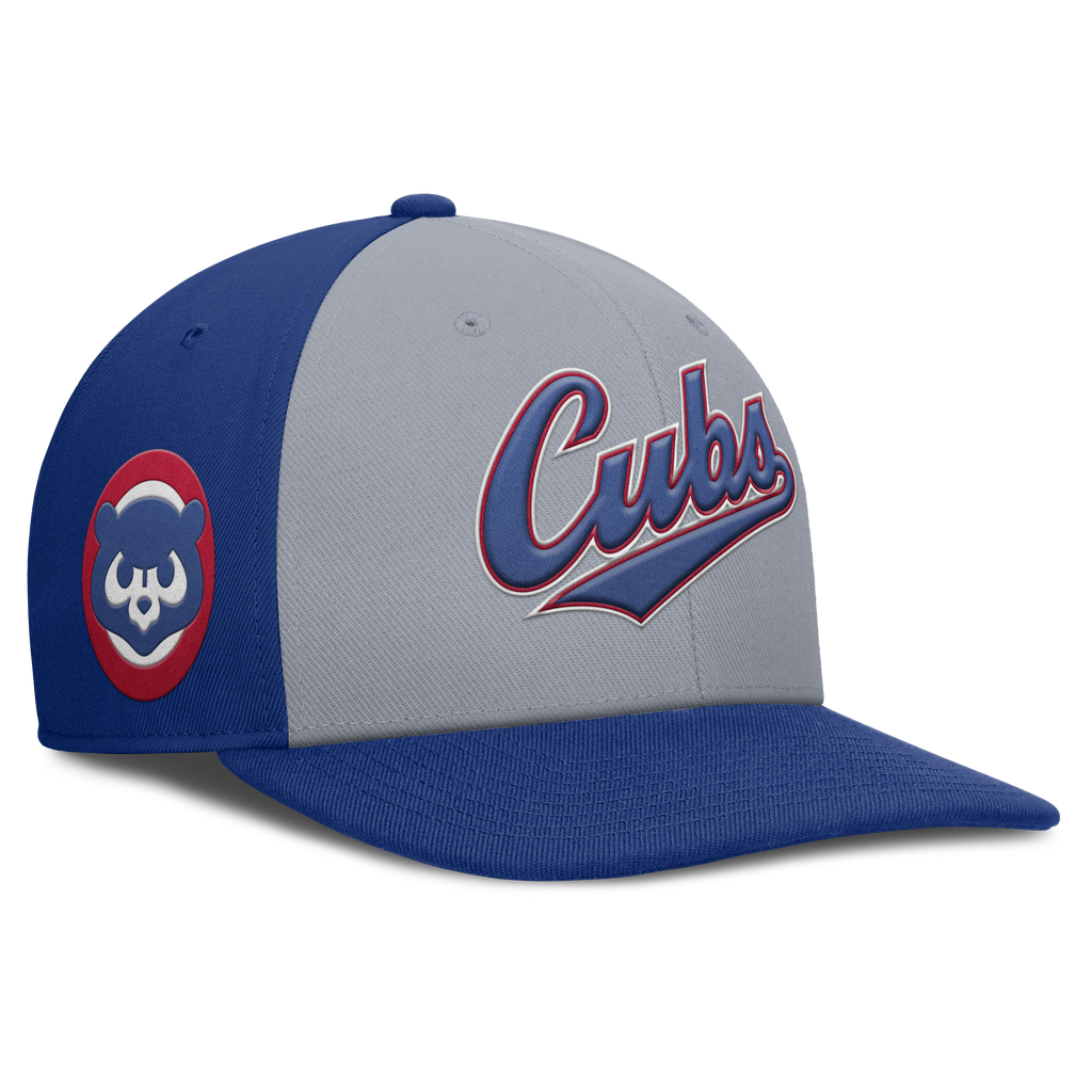 Chicago Cubs Nike Gray/Blue Dri-Fit Pro Adjustable Snapback Hat product image 1, provided for visual reference and product