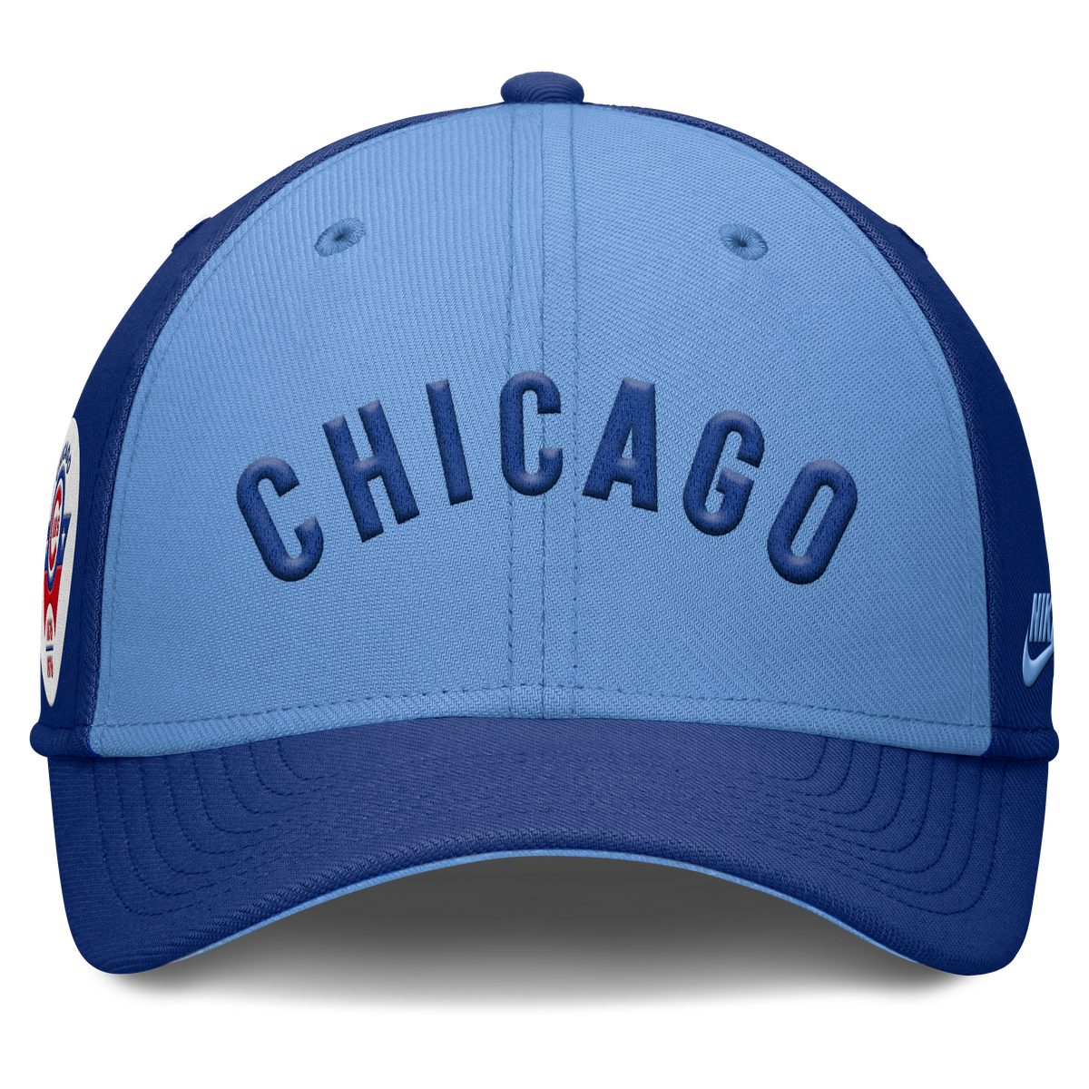 Chicago Cubs Nike Cooperstown Dri-Fit Rise City Blue Flex Hat product image 2, provided for visual reference and product
