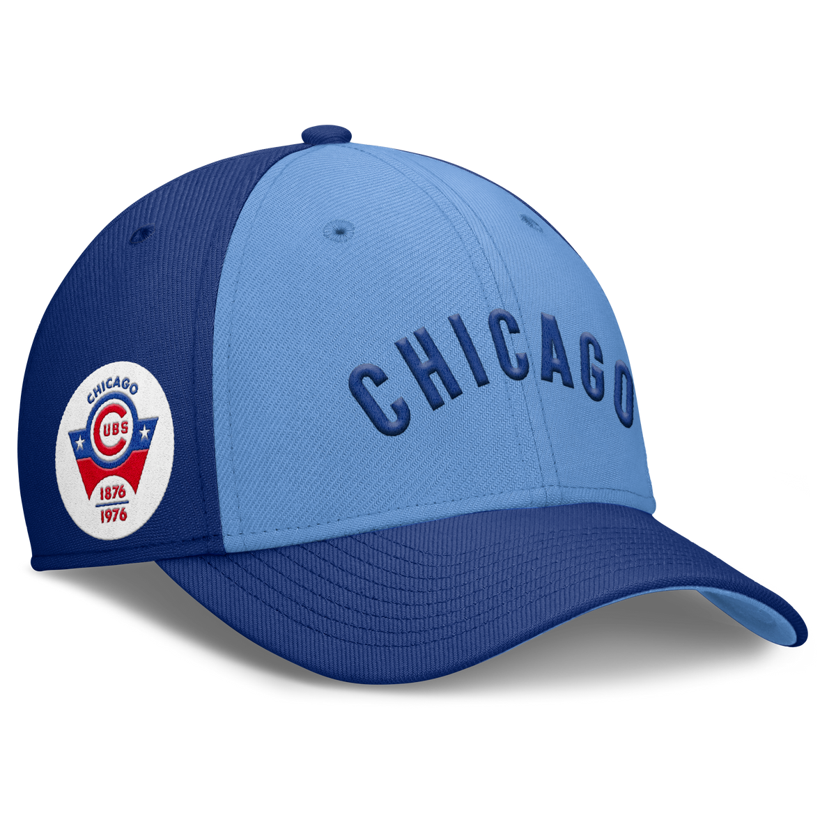 Chicago Cubs Nike Cooperstown Dri-Fit Rise City Blue Flex Hat product image 1, provided for visual reference and product