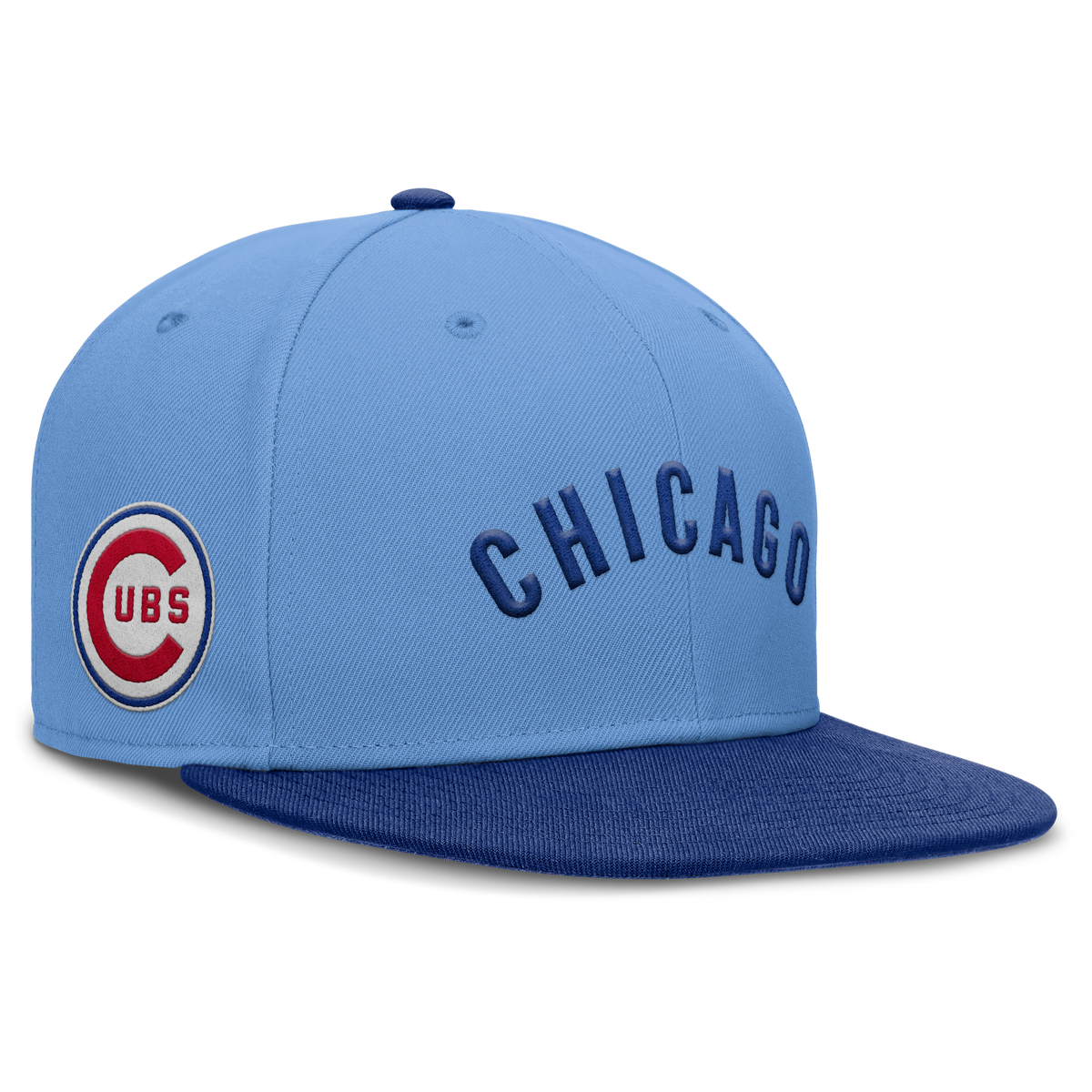 Mens Chicago Cubs Nike Cooperstown Blue Dri-Fit True Fitted Hat product image 3, provided for visual reference and product