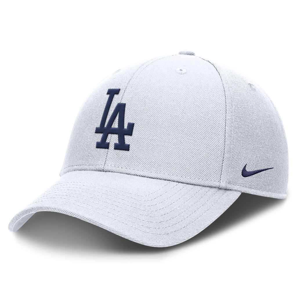 Los Angeles Dodgers Nike White Club Adjustable Hat product image 1, provided for visual reference and product detail review