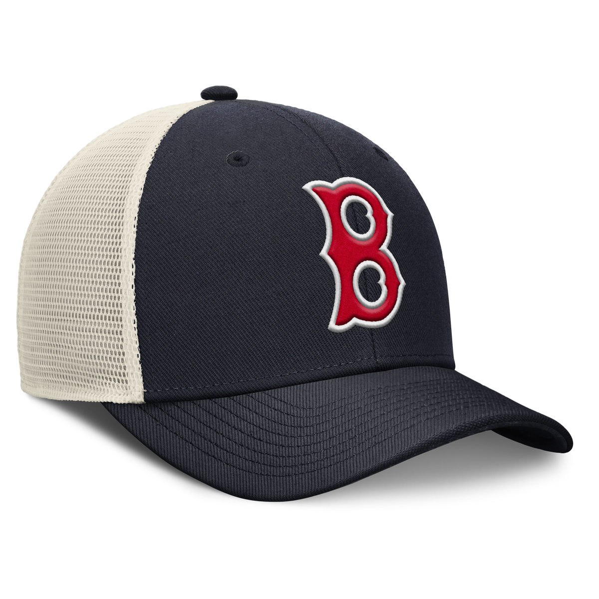 Boston Red Sox Nike Rise Navy Adjustable Snapback Trucker Hat product image 3, provided for visual reference and product