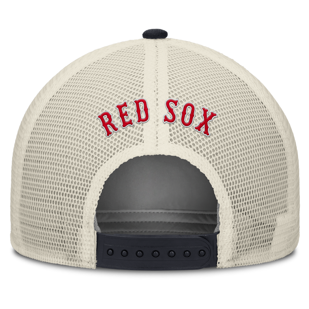Boston Red Sox Nike Rise Navy Adjustable Snapback Trucker Hat product image 4, provided for visual reference and product