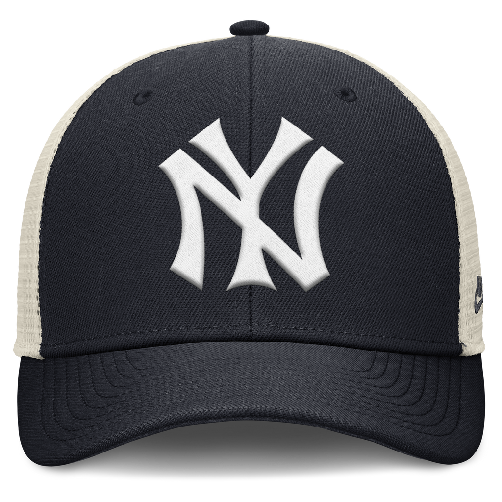 New York Yankees Nike Rise Navy Adjustable Snapback Trucker Hat product image 2, provided for visual reference and product