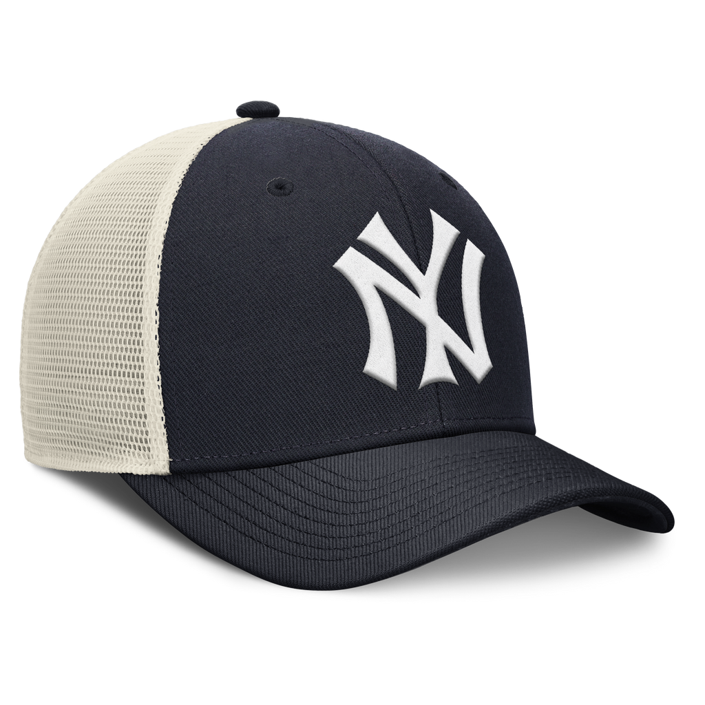 New York Yankees Nike Rise Navy Adjustable Snapback Trucker Hat product image 3, provided for visual reference and product