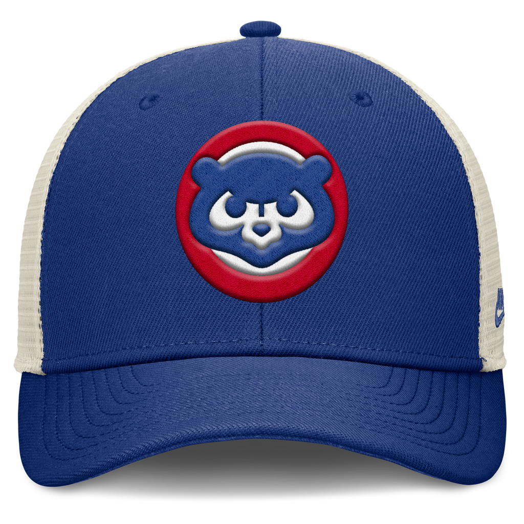 Chicago Cubs Nike Rise Royal Blue Adjustable Snapback Trucker Hat product image 2, provided for visual reference and product