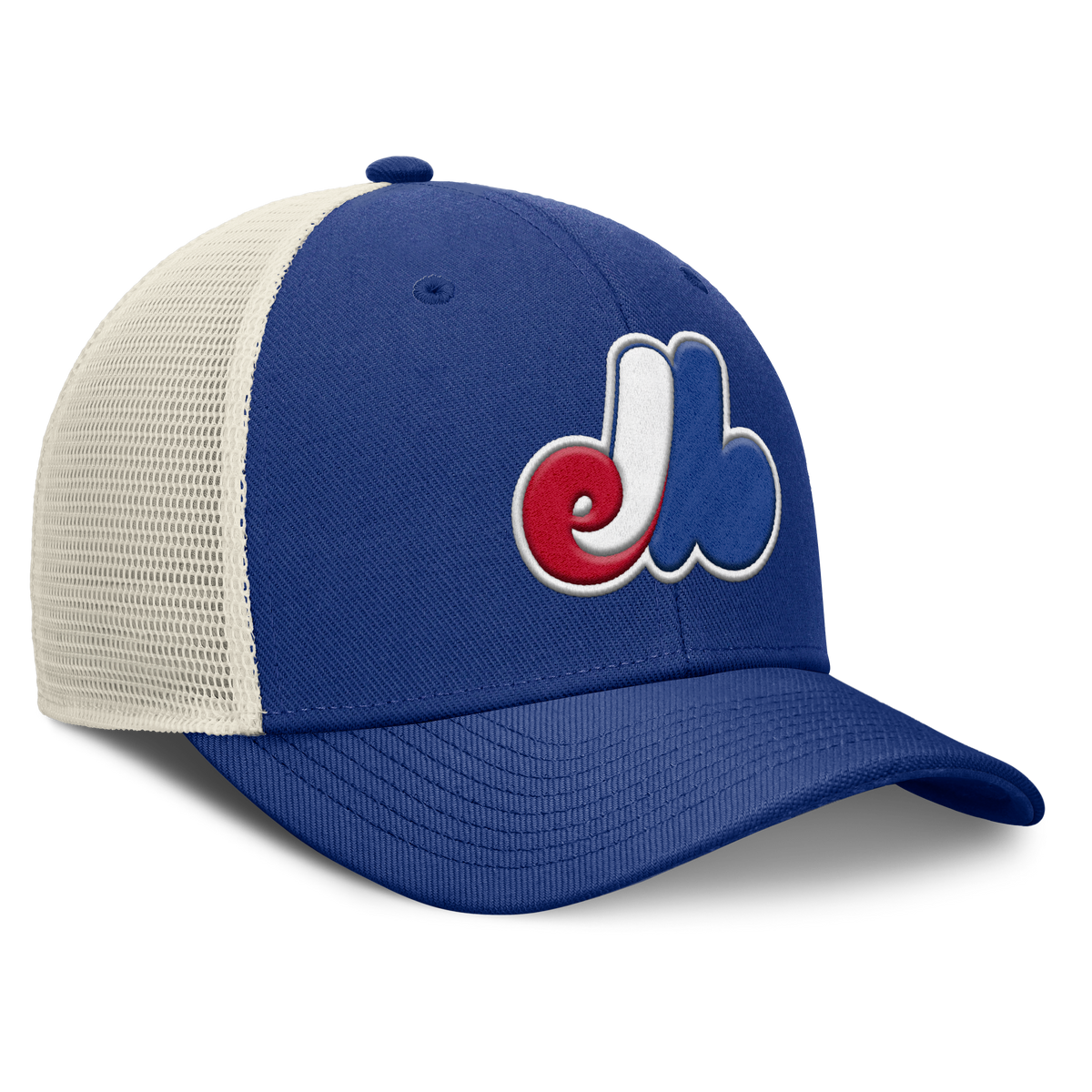 Montreal Expos Nike Rise Royal Adjustable Snapback Trucker Hat product image 3, provided for visual reference and product