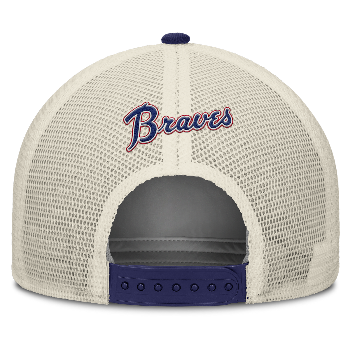 Atlanta Braves Nike Rise Royal Adjustable Snapback Trucker Hat product image 4, provided for visual reference and product